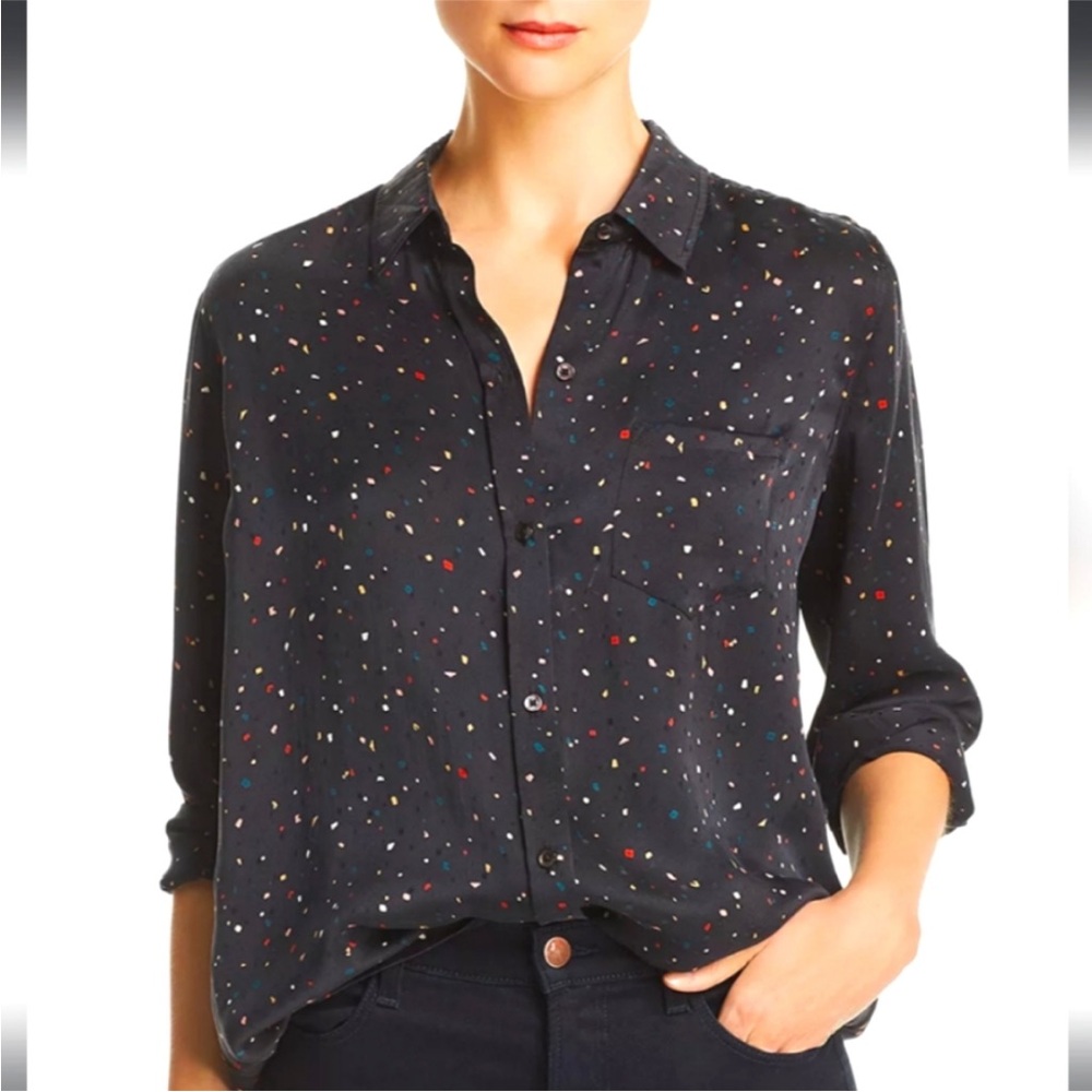 Rails Dark Navy Multicolor confetti Blouse